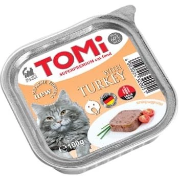 Tomi Kedi Hindili Alüminyum Yaş Mama 100gr (pate) ürün görseli 1