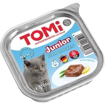 Tomi Yavru Kedi Kümes Hayvanlı Alüminyum Yaş Mama 100gr (pate) ürün görseli 1