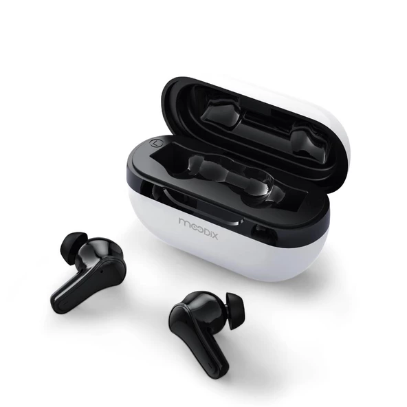 Moodix KI23K50 Bluetooth Kulakiçi Kulaklık Beyaz-Siyah ANC Aktif Gürültü Engelleyicili ipx4 Suya Dayanıklı ürün görseli 1