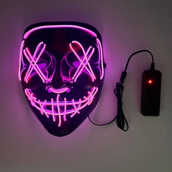 Halloween Maske Neon Mor Işıklı ürün görseli 1