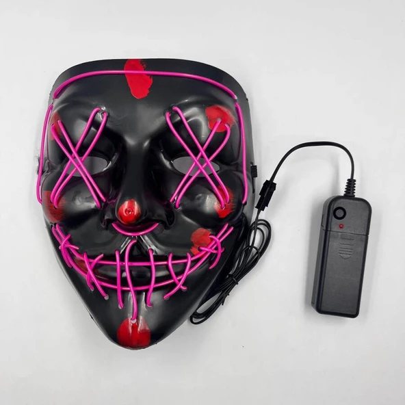 Halloween Maske Neon Mor Işıklı - Resim 3