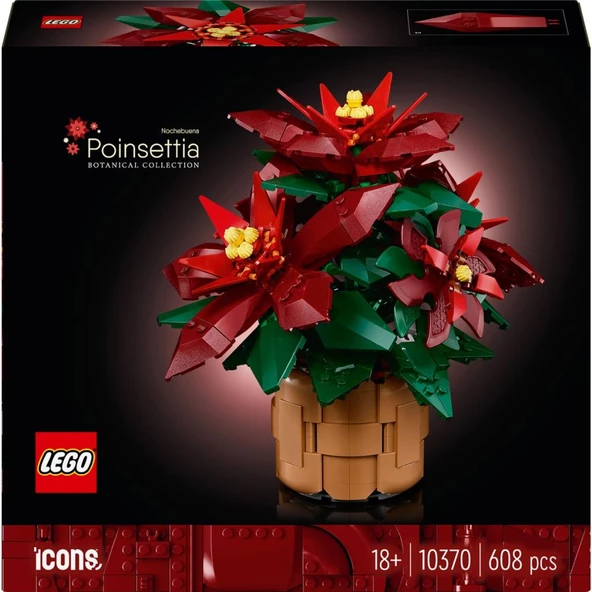 LEGO Botanicals 10370 Ponsetya (608 Parça) - Resim 3