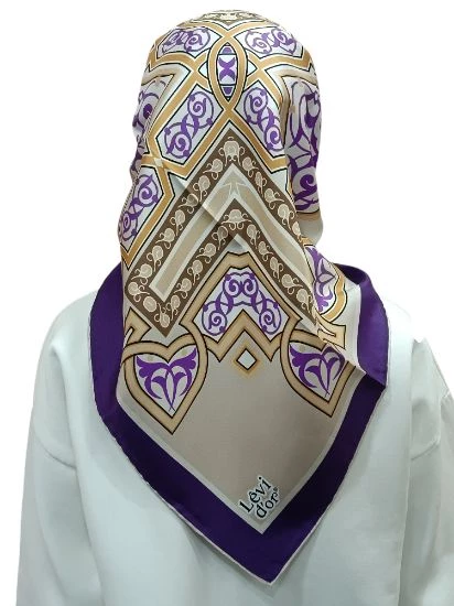 LEVİDOR İ-3828 TWİLL İPEK EŞARP - Resim 3