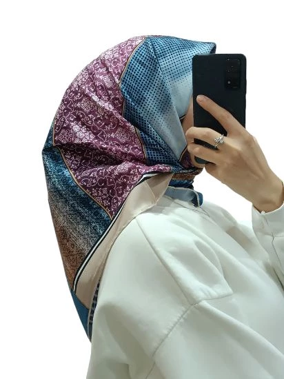 LEVİDOR İ-3825 TWİLL İPEK EŞARP - Resim 2