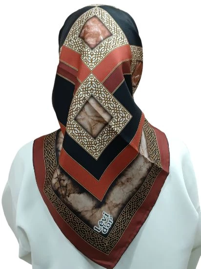 LEVİDOR İ-3863 TWİLL İPEK EŞARP - Resim 3
