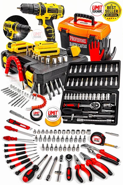 Turbo Serisi 90 Pcs Full Takım Lokma Set Pense Yankeski, Tornavida Set ,3 Metre Full Takım Set