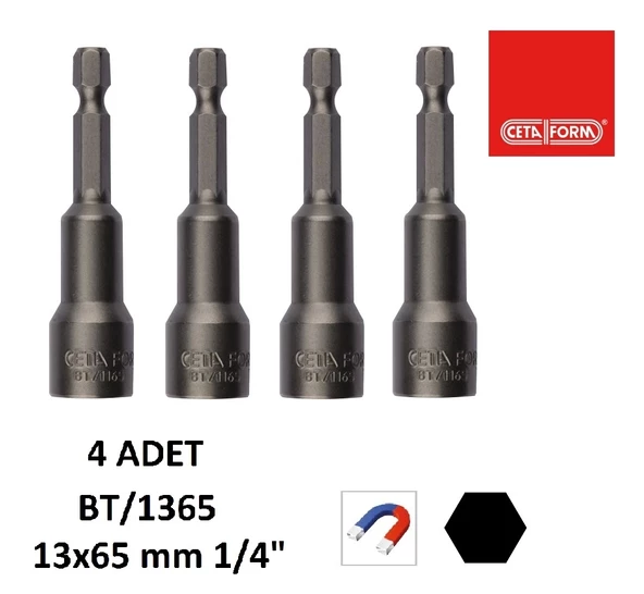Ceta Form Bt/1365 Manyetik Lokma Uç 13-65 Mm ( 4 Adet ) ürün görseli 1