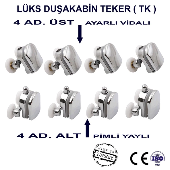 Duşakabin Tekerleği Cam Kabin Tekeri Rulman Metal Gövdeli 8 Li Çapı 24 Cm ürün görseli 1