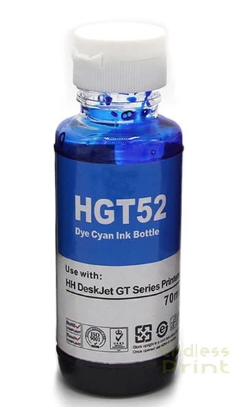 hementoner Mürekkep-Hp GT52XL Mavi Refill İnk.-70 ml (Muadil) ürün görseli 1