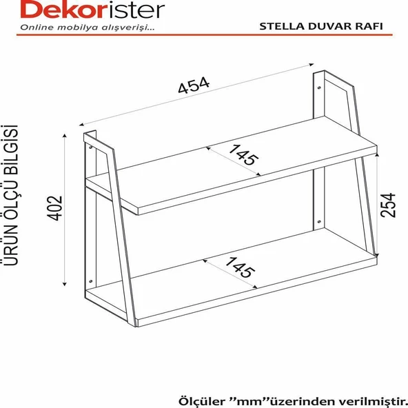 Stella Duvar Rafı Ceviz - Resim 6
