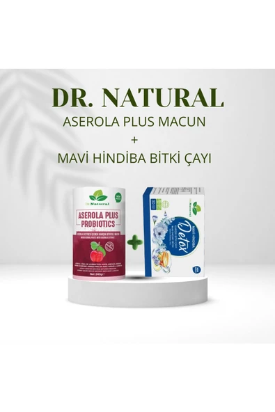 Mavi Hindiba Detox Çayı 30 Şase ve Aserola Bağırsak Kürü Macunu 240 Gr (2li Set) ürün görseli 1