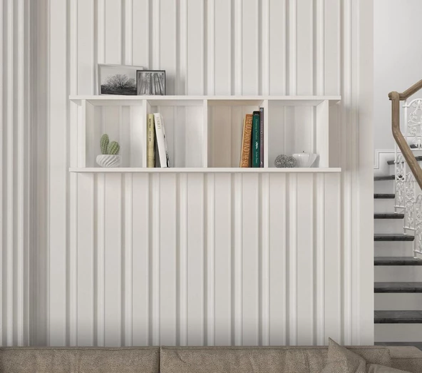 Dekorister Snow Duvar Rafı Beyaz - Resim 2