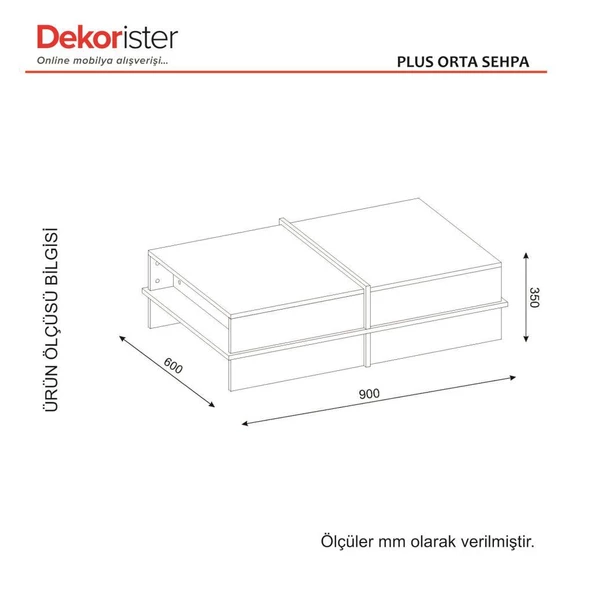 Plus Orta Sehpa BEYAZ-CEVİZ - Resim 8