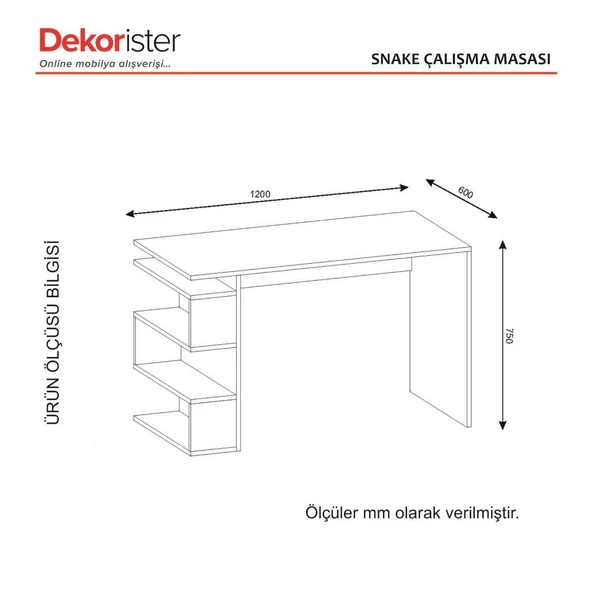 Dekorister Snake Çalışma Masası Beyaz - Resim 5