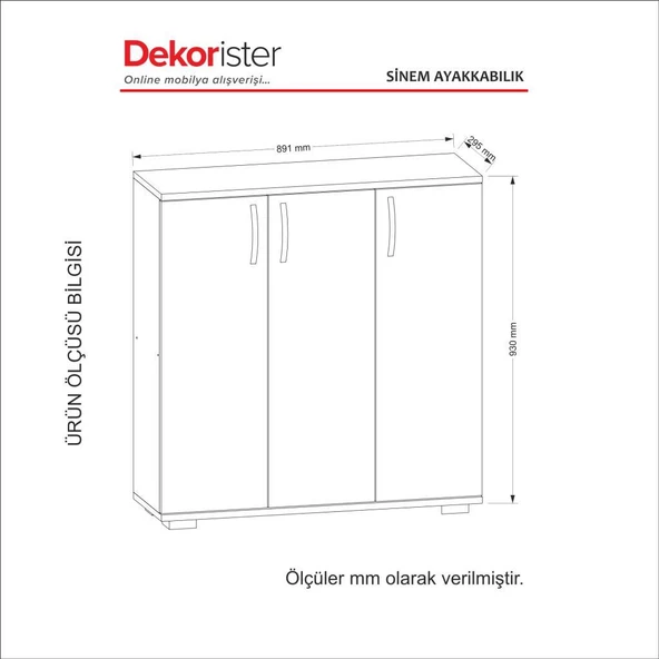 Dekorister Sinem Ayakkabılık Beyaz-Ceviz - Resim 5