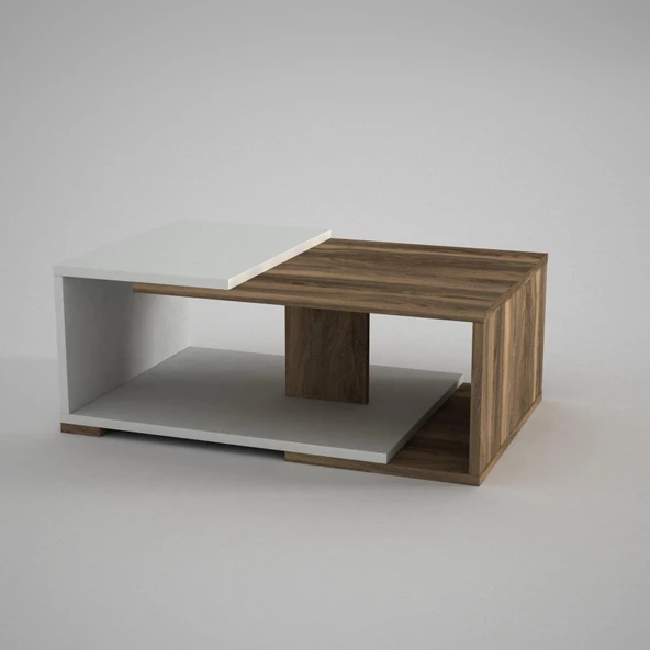 Dekorister Modern Orta Sehpa Beyaz-Ceviz - Resim 5