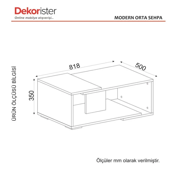 Dekorister Modern Orta Sehpa Beyaz-Ceviz - Resim 6