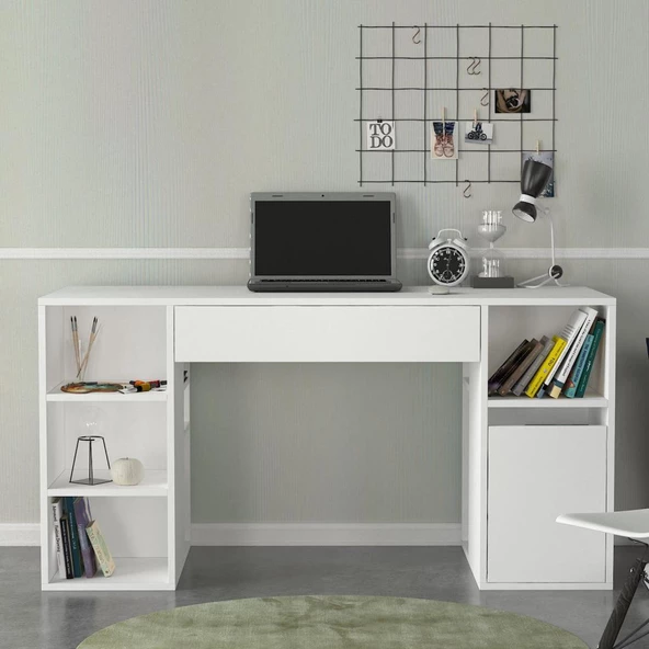 Dekorister Diamond Çalışma Masası Beyaz - 145 cm ürün görseli 1