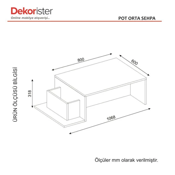 Pot Orta Sehpa Beyaz-Cordoba - Resim 7