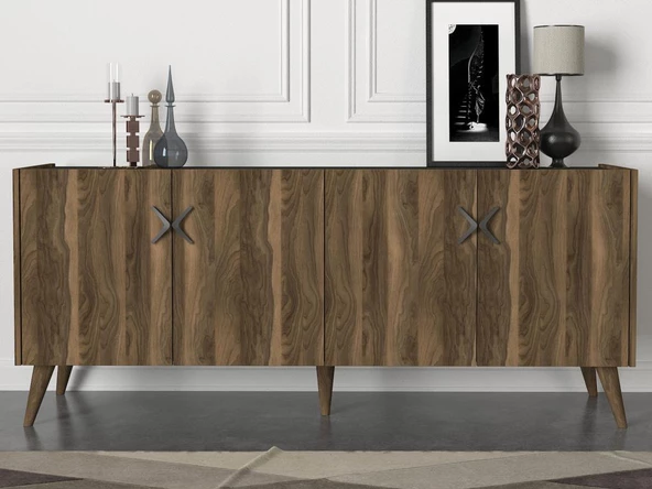 Dekorister Exclusive Wood Konsol Ceviz-Antrasit ürün görseli 1