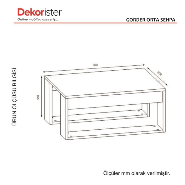 Dekorister Gorder Orta Sehpa Beyaz-Ceviz - Resim 6