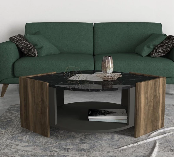 Dekorister Exclusive Marbel Orta Sehpa Ceviz-Mermer ürün görseli 1