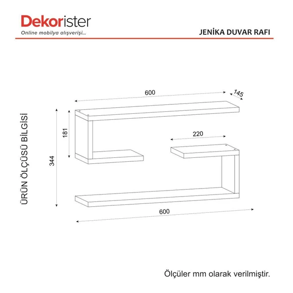 Dekorister Jenika Duvar Rafları - Resim 4