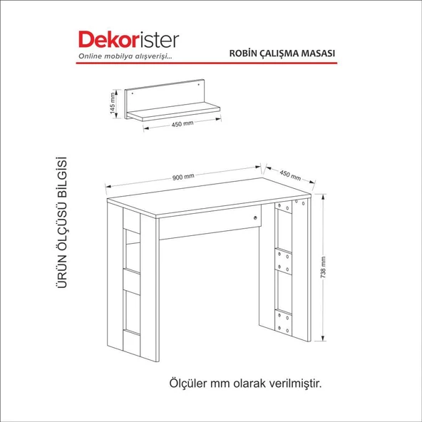 Dekorister Robin Çalışma Masası - Resim 7