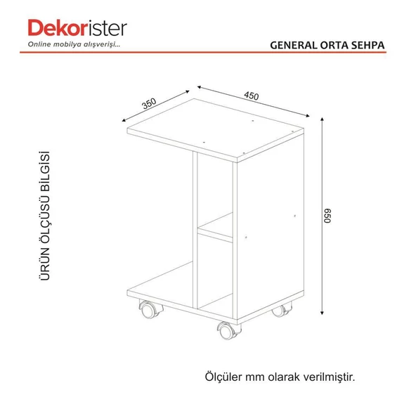 Dekorister General Yan Sehpa Beyaz - Resim 4