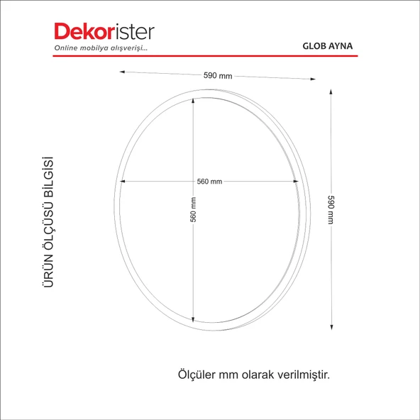Dekorister Exclusive Glob Ayna Ceviz - Resim 4