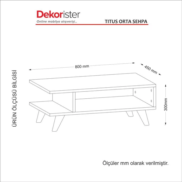 Dekorister Titus Orta Sehpa Beyaz - Resim 4