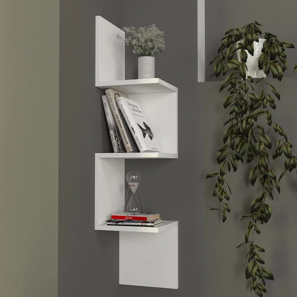 Dekorister Corner Duvar Rafı Beyaz - Resim 2