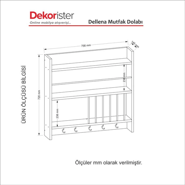 Dekorister Dellana Mutfak Dolabı Beyaz - Resim 2