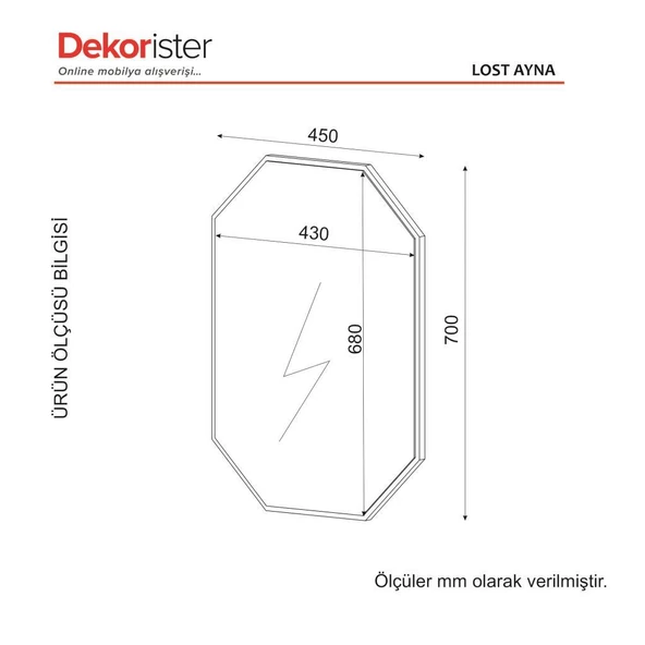 Dekorister Exclusive Lost Ayna Ceviz - Resim 7