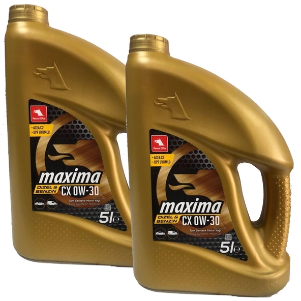 Petrol Ofisi Maxima CX 0W-30 Tam Sentetik Motor Yağı 2 x 5 Litre ürün görseli 1