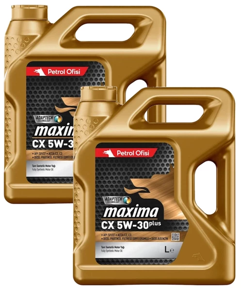 Petrol Ofisi Maxima CX Tam Sentetik 5W-30 4 L Motor Yağı 2 x 4 Litre ürün görseli 1