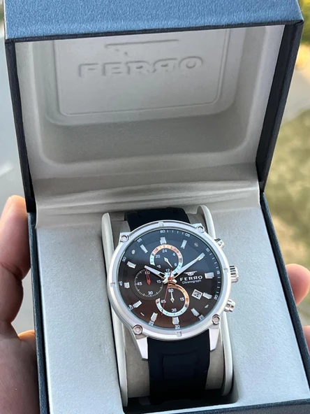 Ferro Silikon Kordon İç Fonksiyonları Aktif  30 Mt Suya Dayanıklı Erkek Kol Saat EFM.31363-J2 ürün görseli 1