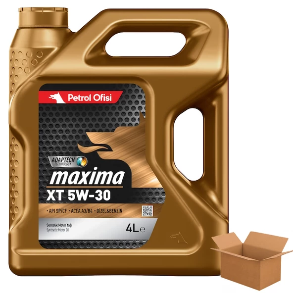 Petrol Ofisi Maxima XT 5W-30 Sentetik Motor Yağı 4 x 4 Litre ürün görseli 1