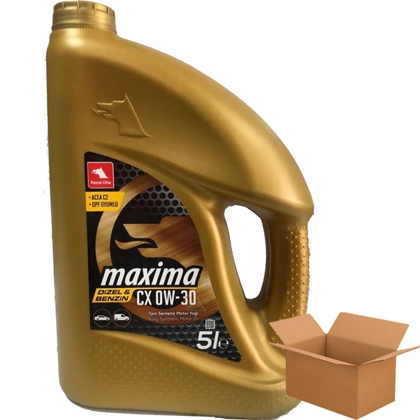 Petrol Ofisi Maxima CX 0W-30 Tam Sentetik Motor Yağı 4 x 5 Litre (1 KOLİ) ürün görseli 1