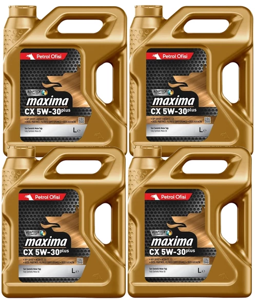 Petrol Ofisi Maxima CX 5W-30 Tam Sentetik Motor Yağı 4 x 5 Litre ürün görseli 1