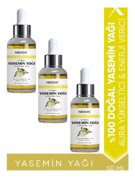 NEDOX Yasemin Yağı 3 ADET %100 Doğal Bitkisel Aura Yükseltici & Enerji Verici Jasmine Oil 50 Ml ürün görseli 1