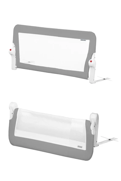 Wellgro 90*65 cm Gri Yatak Bariyeri, Çocuk Yatak Korkuluğu ürün görseli 1