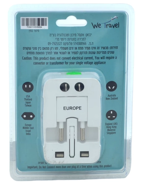 We Travel Seyahat Adaptörü 2xUSB 2.1A - Resim 2