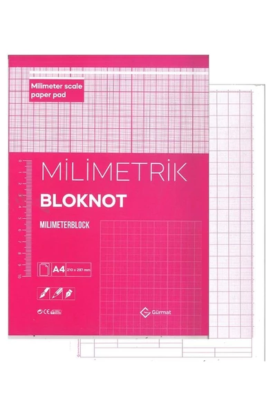A4 Milimetrik Defter Bloknot 30 Yaprak 1 Adet Çizim Meslek Liseleri Meslek Yüksek Okulu Moda Tasarım ürün görseli 1
