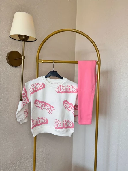 Barbie Yazılı Sweatshirt Alt 2'li Takım ürün görseli 1