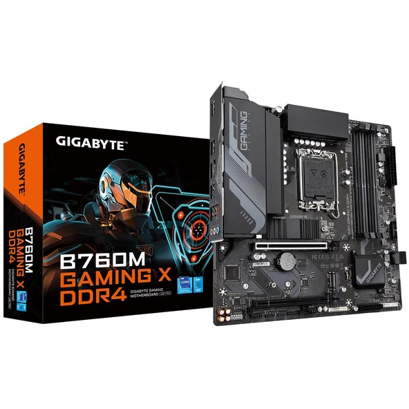 GIGABYTE B760M GAMING X DDR4 HDMI DP PCIe 16X v4.0 1700p mATX ürün görseli 1