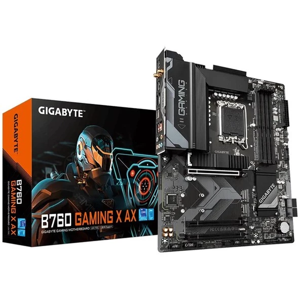 GIGABYTE B760 DS3H AX WIFI-6E DDR4 HDMI DP PCIE 4.0 1700p ATX ürün görseli 1