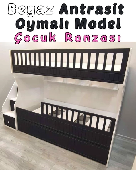 Atlantik Beyaz Model Çocuk Ranzası - Resim 4