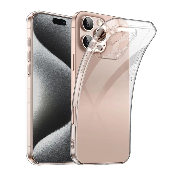 iPhone 16 Pro Max Kılıf Kamera Korumalı Silikon Şeffaf Arka Kapak ürün görseli 1