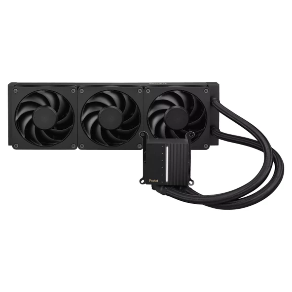 ASUS PROART LC 360 MM AYDINLATMALI SISTEM DURUM GÖSTERGESI VE ÜÇ MAT SIYAH ALPHACOOL APEX STEALTH METAL POWER FANLARI ürün görseli 1